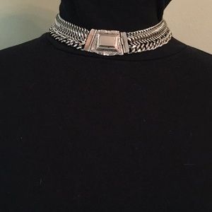 Vintage silver toned choker necklace